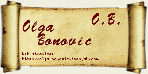 Olga Bonović vizit kartica